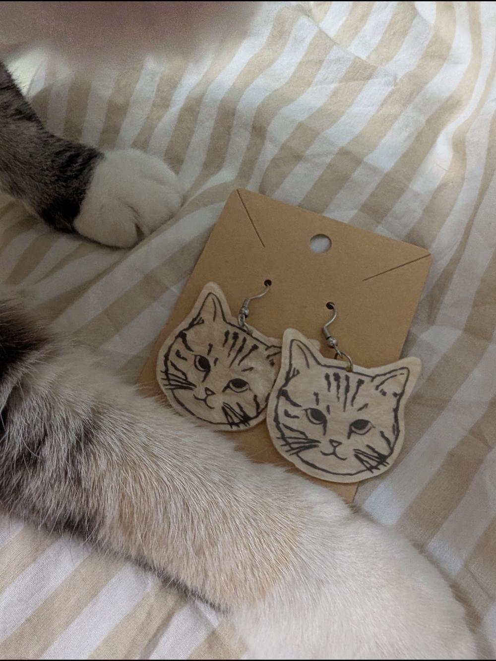 (Free With Purchase) Handmade Cat  Earrings